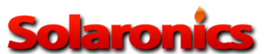 Solaronics logo with red text Solaronics logo with red text